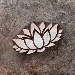 Daecour Lotus Print Block Flower Logo Solid Rosewood Batik Stamp