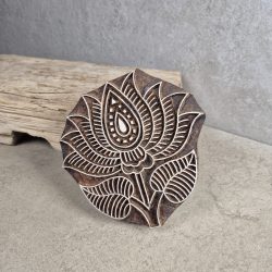 Daecour Lotus Block Solid Rosewood Batik Stamp