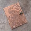 peacock leather journal