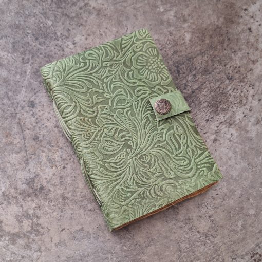 scroll leather journal