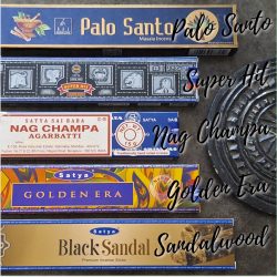 Artisan Made Incense India Balaji Satya Palo Santo Nag Champa Sandalwood Super Hit Golden Era