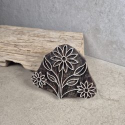 Daecour Flower Print Block Solid Rosewood Batik Stamp