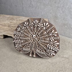 Daecour Peacock Block Solid Rosewood Batik Stamp