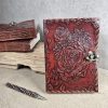 genuine leather rose journal