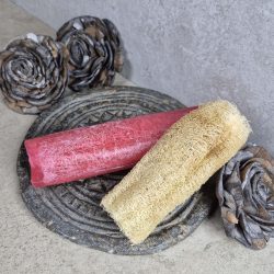 rose soap loofah