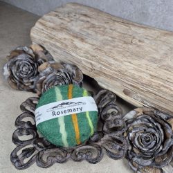 felted wool rosemary soap