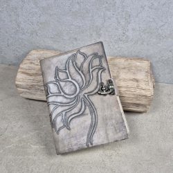 Genuine Leather Lotus Flower Journal